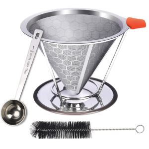 Thép không gỉ đổ cà phê với giá đỡ