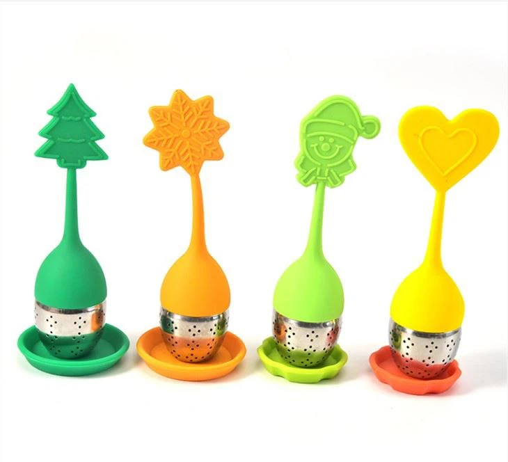 Thân thiện với môi trường Thực phẩm thân thiện với môi trường SiliconeTea Infuser Leaves Hippo Crristmas Tea Infuser